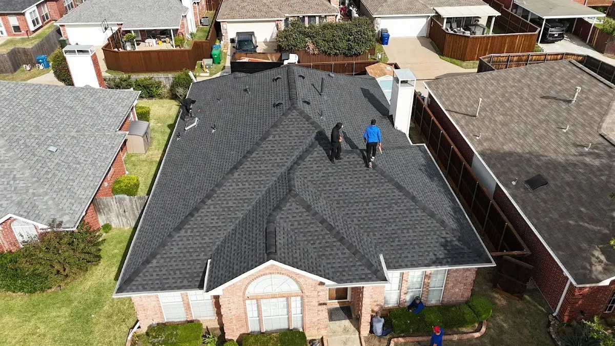 Slate & Tile Roof Repair work in progress on a Dulles Town Center property
